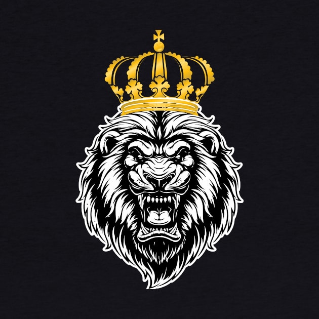 Powerful lion with a crown by Shirtttee